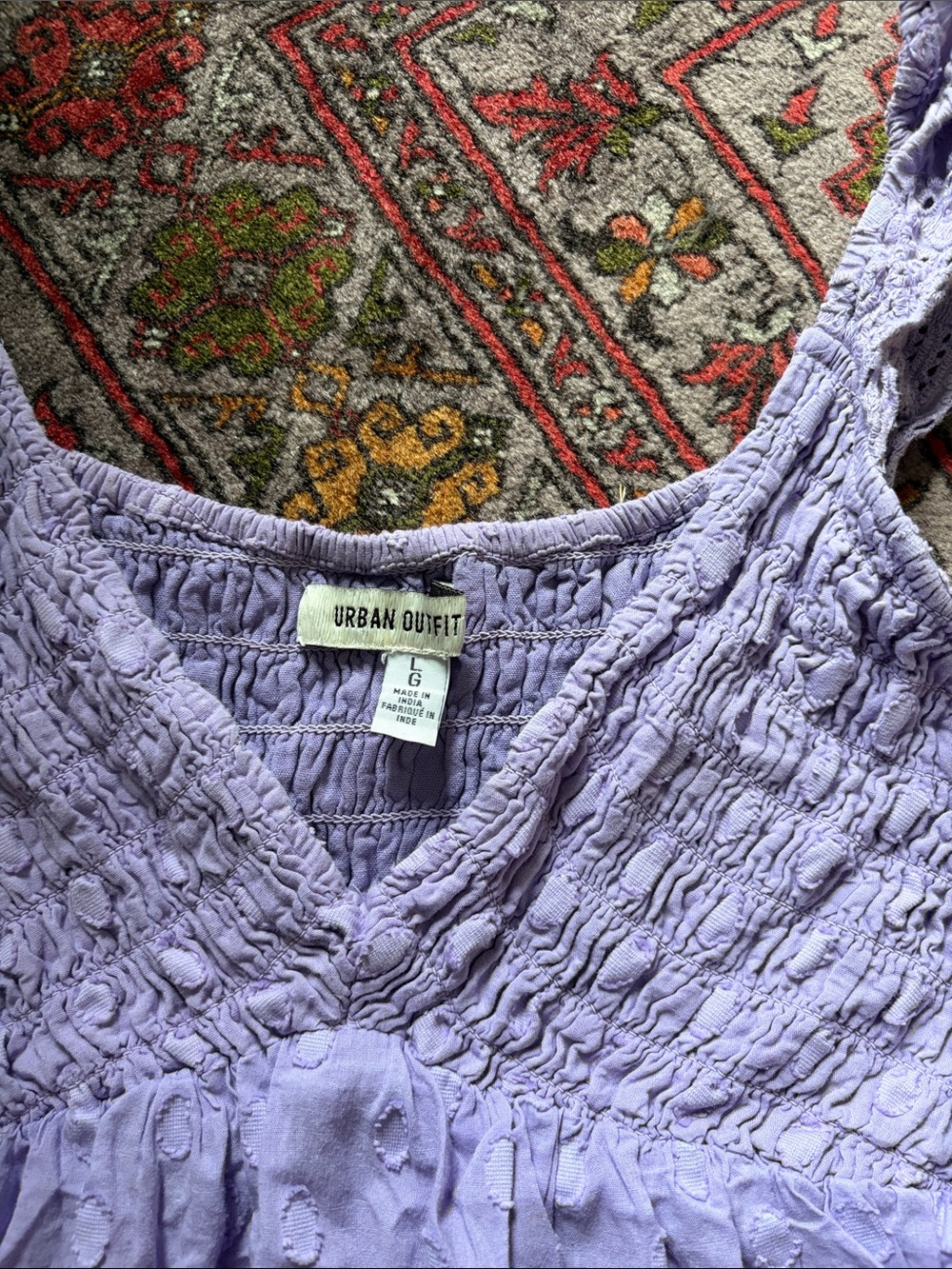 Urban Outfitters Lilac Eyelet Smocked Sundress - Picture 2 of 3